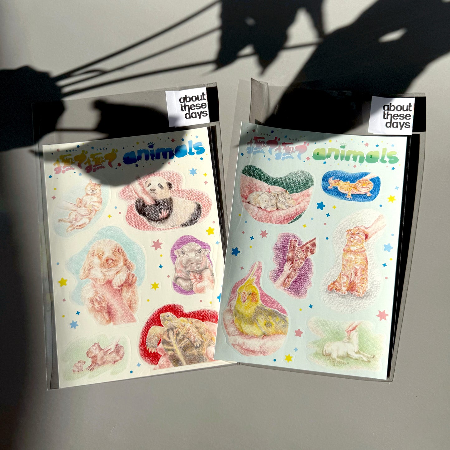 【PVC Sticker | 防水貼紙】NADE NADE animals (yellow)