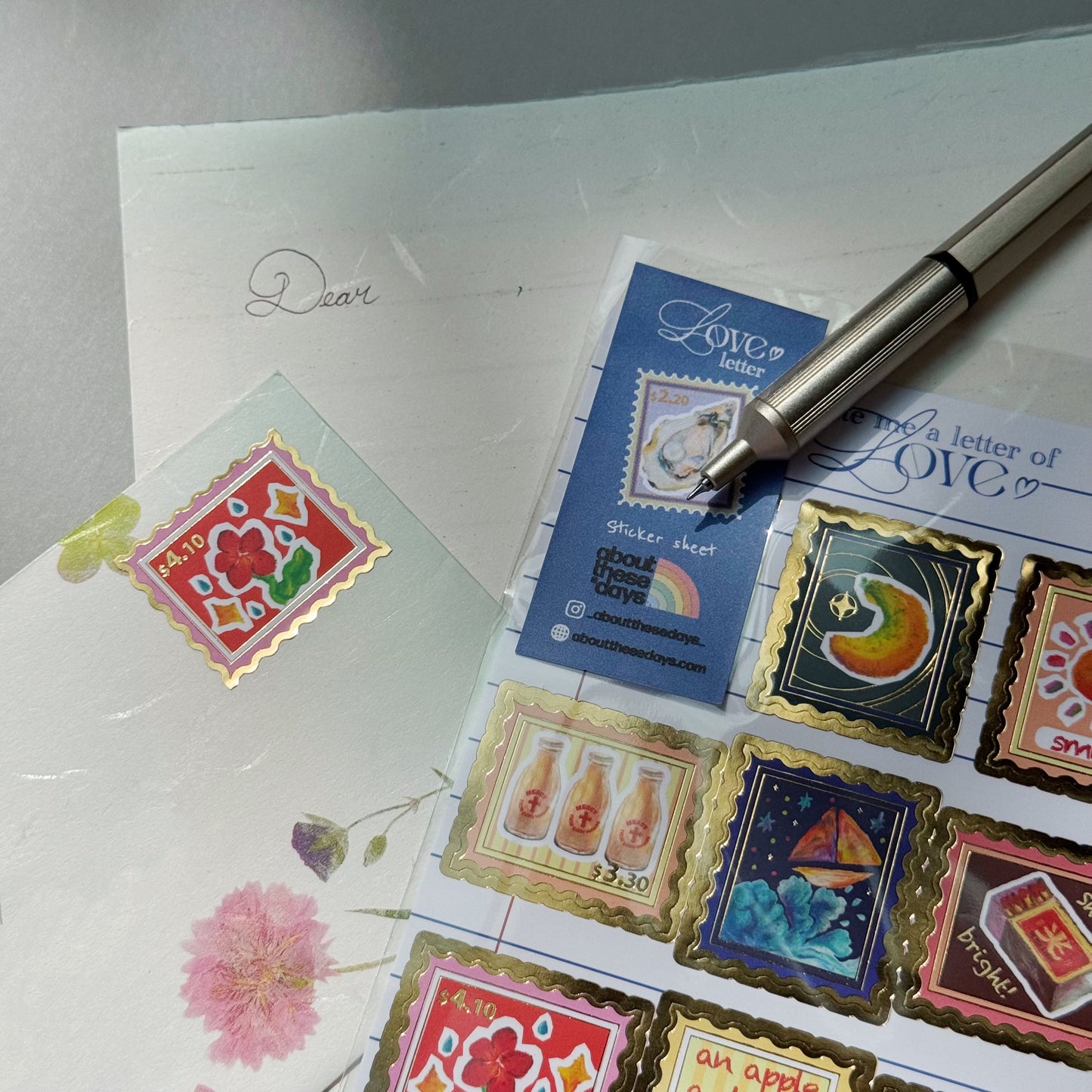 【A6 Sticker Sheet | A6貼紙】Love Letter 情書