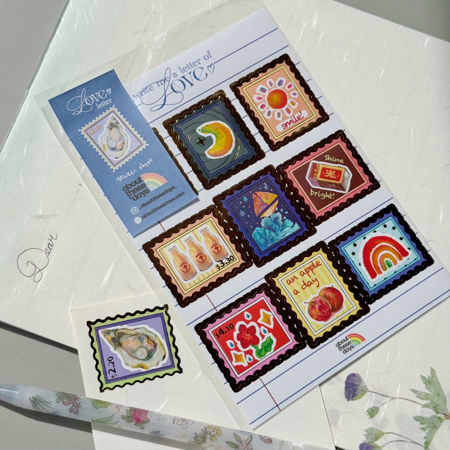 【A6 Sticker Sheet | A6貼紙】Love Letter 情書