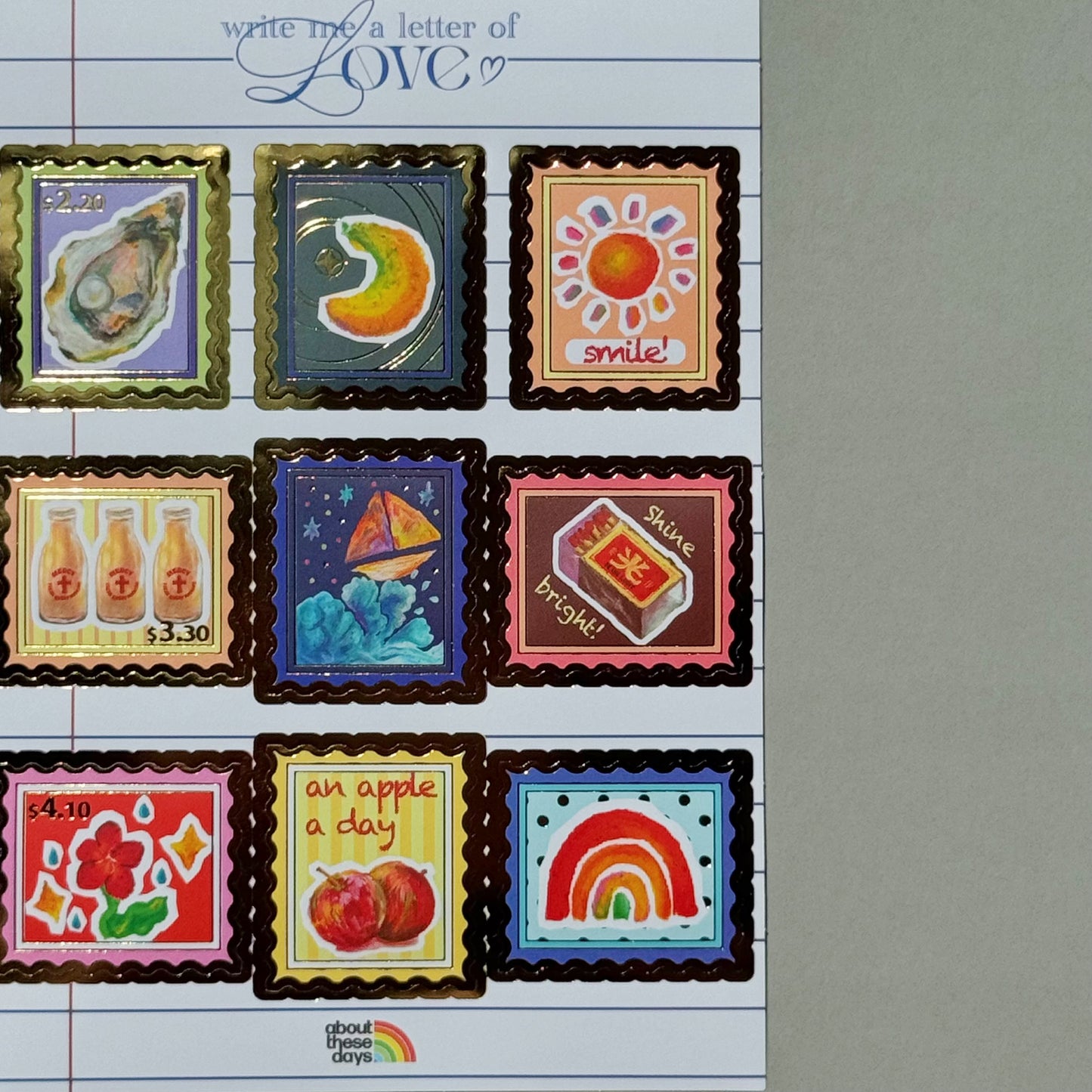 【A6 Sticker Sheet | A6貼紙】Love Letter 情書