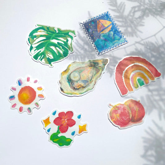 【PVC Sticker | 防水貼紙】Cute Oil Pastel Illustration Series