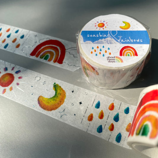 【Washi Tape | 和紙膠帶】Sunshine & rainbows 彩虹與太陽