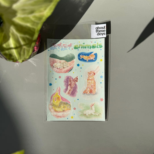 【PVC Sticker | 防水貼紙】NADE NADE animals (blue)